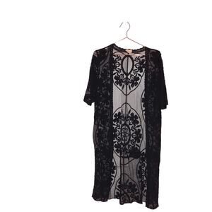 Ember Black Lace Kimono Duster - Size Small - Long Length